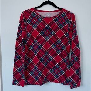 Talbots Red and Blue Plaid Tee - size M